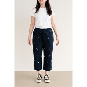 BRECKENRIDGE PETITES Capri Pants Women 12P black cherry Elastic Pull On Pants